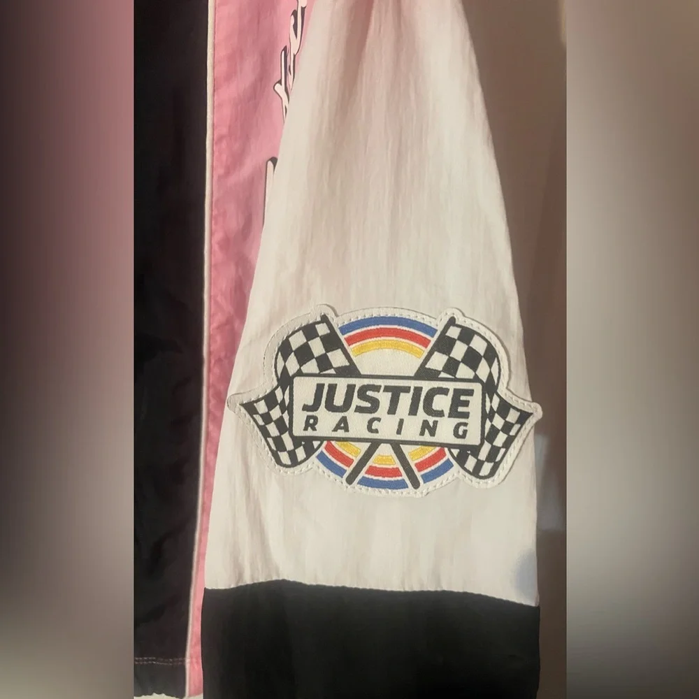 Justice x NASCAR Girls Colorblock Half Zip Windbreaker Jacket Size M 10‎ NWT